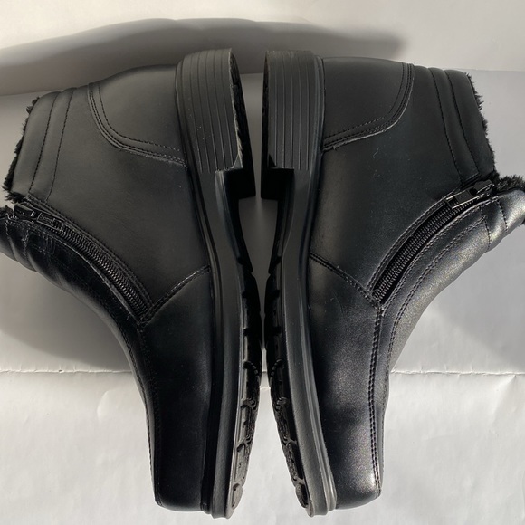 Areni One Leather Winter Ankle Boots Men`s Faux Fur Lining Dual Zip Black 8.5 - Picture 6 of 13